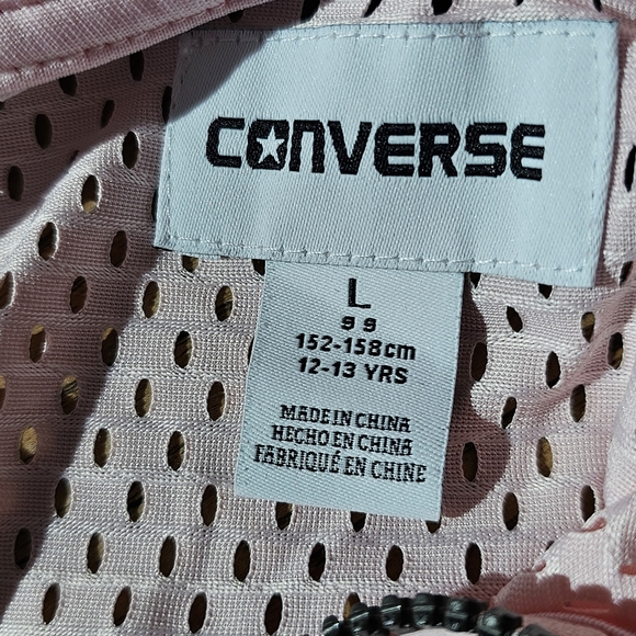 Converse Girl's Lightweight Pink Mesh Varsity Jacket, Size Large, 12-13 Years - Picture 5 of 8